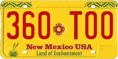 NM license plate 360TOO