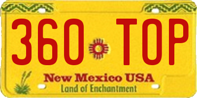NM license plate 360TOP