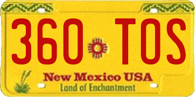 NM license plate 360TOS