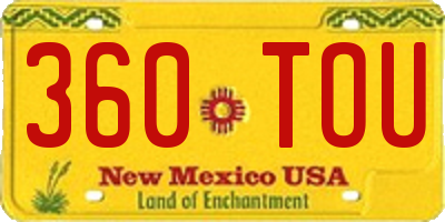 NM license plate 360TOU