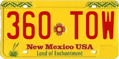 NM license plate 360TOW