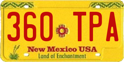 NM license plate 360TPA
