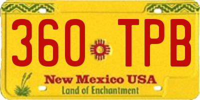 NM license plate 360TPB
