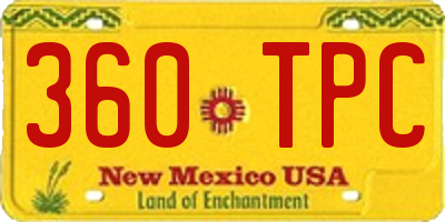 NM license plate 360TPC