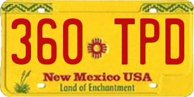NM license plate 360TPD