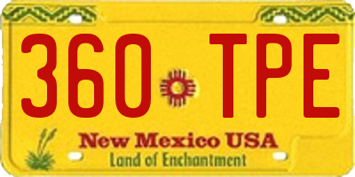 NM license plate 360TPE