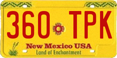 NM license plate 360TPK