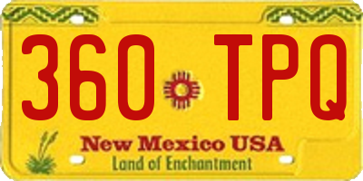 NM license plate 360TPQ