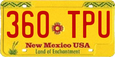 NM license plate 360TPU