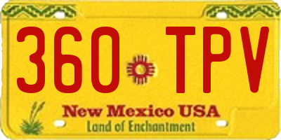 NM license plate 360TPV