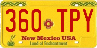 NM license plate 360TPY