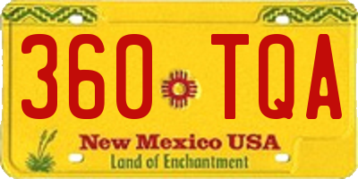 NM license plate 360TQA