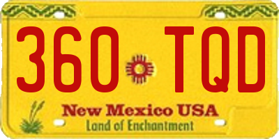 NM license plate 360TQD