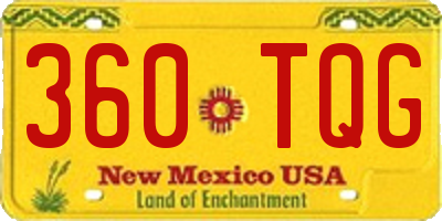 NM license plate 360TQG