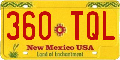 NM license plate 360TQL