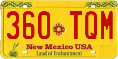 NM license plate 360TQM