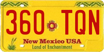 NM license plate 360TQN