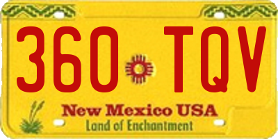 NM license plate 360TQV