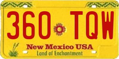 NM license plate 360TQW