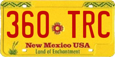 NM license plate 360TRC