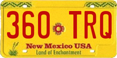 NM license plate 360TRQ