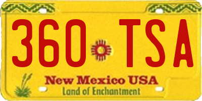 NM license plate 360TSA