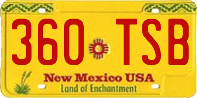 NM license plate 360TSB