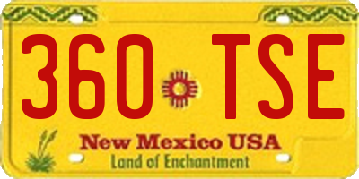 NM license plate 360TSE