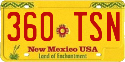 NM license plate 360TSN