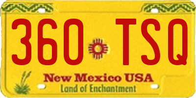 NM license plate 360TSQ