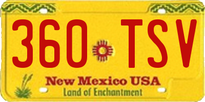 NM license plate 360TSV
