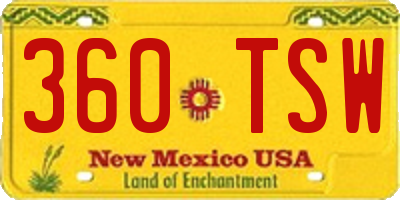 NM license plate 360TSW