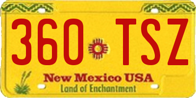 NM license plate 360TSZ