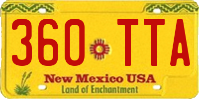 NM license plate 360TTA