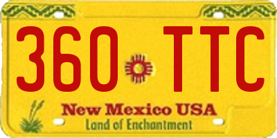 NM license plate 360TTC