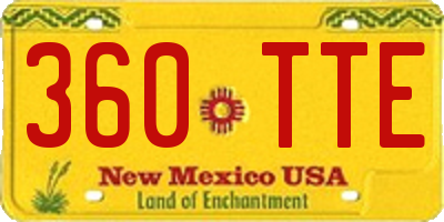 NM license plate 360TTE