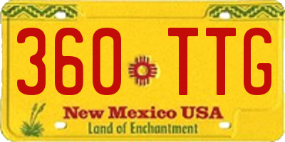 NM license plate 360TTG