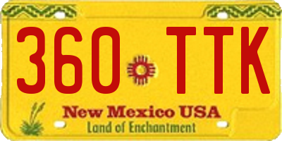 NM license plate 360TTK