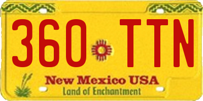 NM license plate 360TTN
