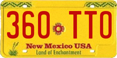 NM license plate 360TTO