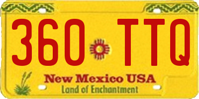 NM license plate 360TTQ