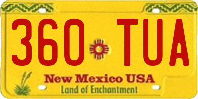 NM license plate 360TUA