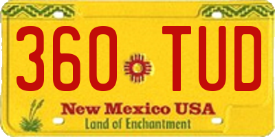NM license plate 360TUD