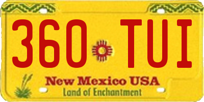 NM license plate 360TUI