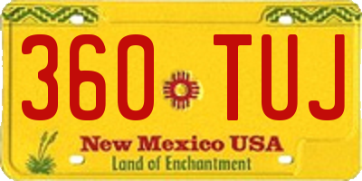 NM license plate 360TUJ