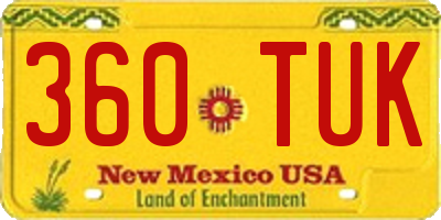 NM license plate 360TUK
