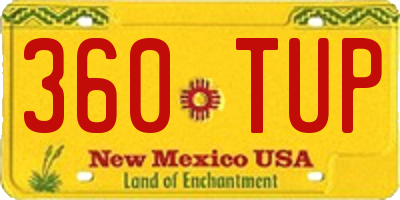 NM license plate 360TUP