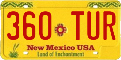 NM license plate 360TUR