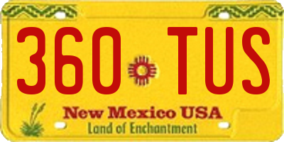 NM license plate 360TUS