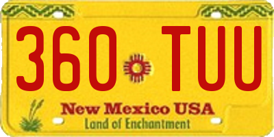 NM license plate 360TUU